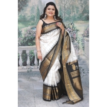 Pure Silk Elegant Off-White/Ivory Kuttu Gadhwal
