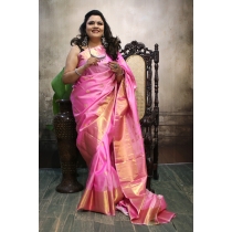 Pure Silk Rose Pink Kuttu Gadhwal