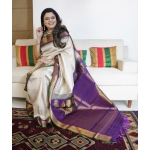 Pure Silk Creamy Off-White Kuttu Gadhwal