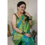 Pure Silk Turquoise Blue Kuttu Gadhwal