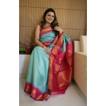 Pure Silk Serene Seafoam Blue Kuttu Gadhwal