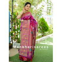 Royal Purple-Pink Gadwal Silk Saree with Paithani Inspired Pallu