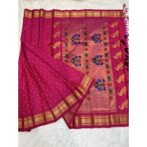 Pink Pure Silk Handloom Kalanjali Paithani
