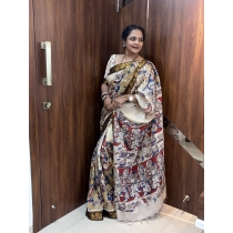 Kalamkari Hand-Painted Chennur Silk Saree