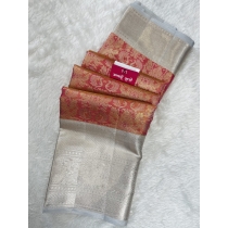 PINK / SILVER TISSUE KANJIVARAM SAREE