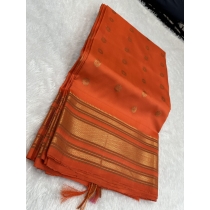 Dark Orange Gandharva Paithani