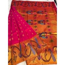 pink big border paithani