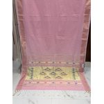 Baby Pink Cotton Paithani Saree